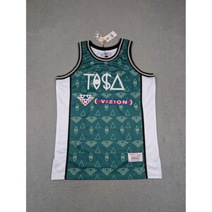 TISA Monogram Jersey Mens Large Green Basketball Headgear‎ Classics HGC New